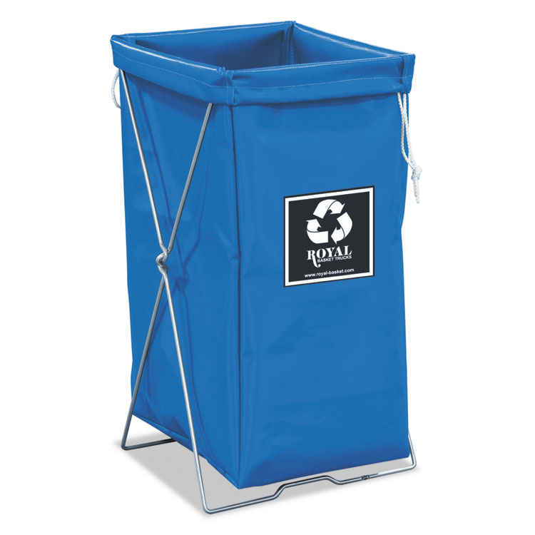 Royal Enviro Hamper, Hamper Bag and Stand, 30 gal, 15w x 16d x 30h, Steel/Vinyl, Blue (RBTR00BBXEBK)