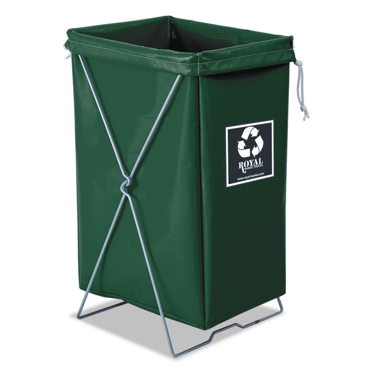 Royal Enviro Hamper, Hamper Bag and Stand, 30 gal, 15w x 16d x 30h, Steel/Vinyl, Green (RBTR00EEXEBK)