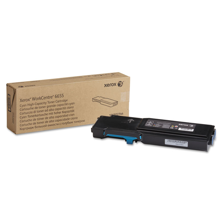 Xerox 106R02744 Toner, 7,500 Page-Yield, Cyan (XER106R02744)