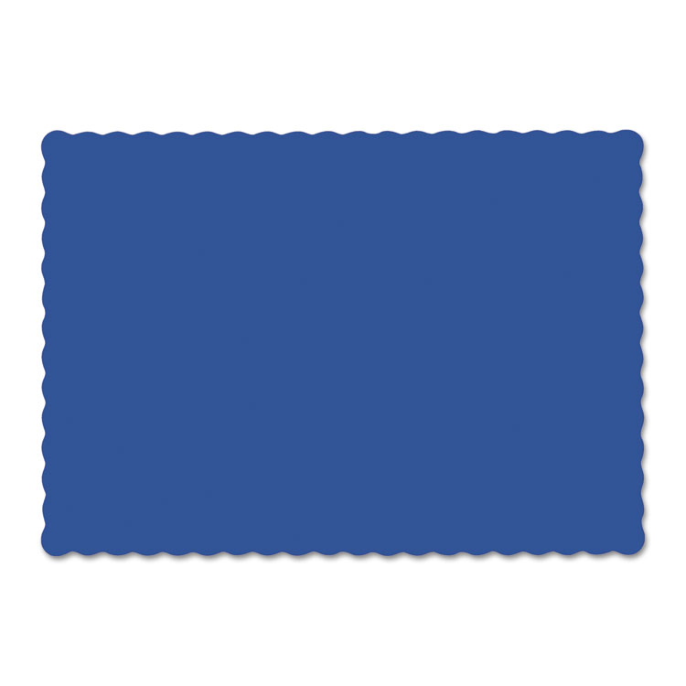 Hoffmaster Solid Color Scalloped Edge Placemats, 9.5 x 13.5, Navy Blue, 1,000/Carton (HFM310523)