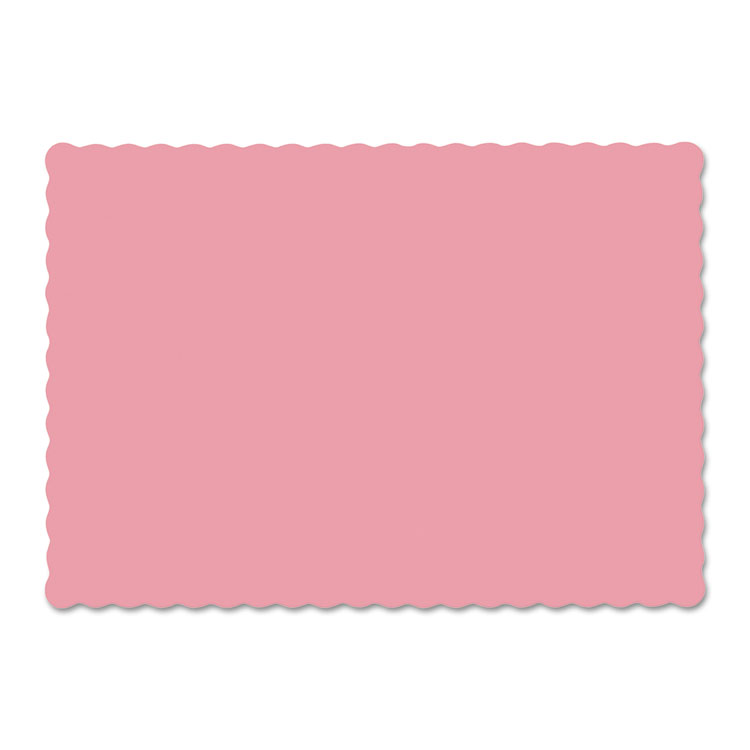 Hoffmaster Solid Color Scalloped Edge Placemats, 9.5 x 13.5, Dusty Rose, 1000/Carton (HFM310525)
