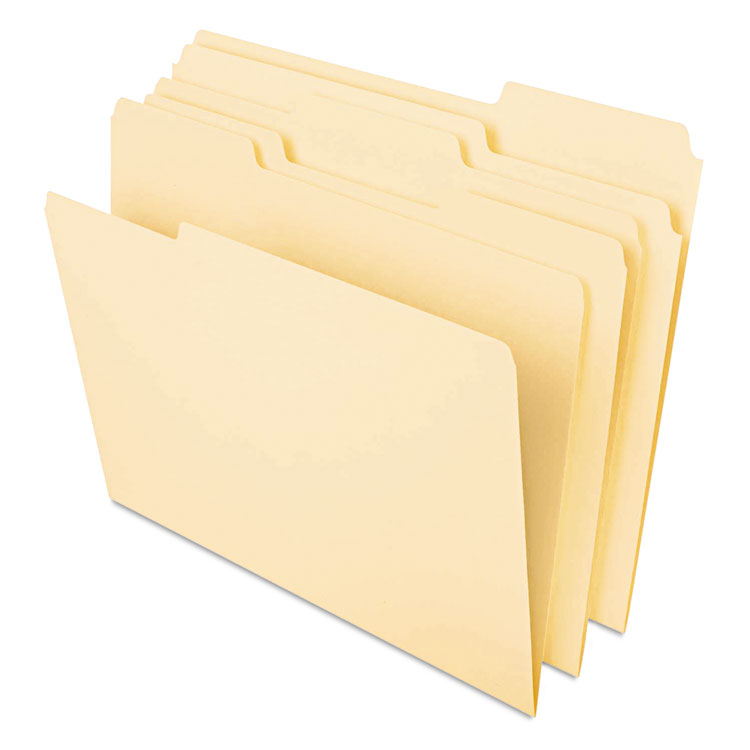 Universal Deluxe Heavyweight File Folders, 1/3-Cut Tabs: Assorted, Legal Size, 0.75" Expansion, Manila, 50/Pack (UNV16420)
