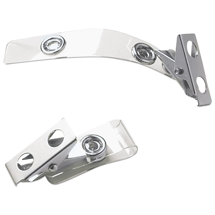 SICURIX SICURIX ID Strap Clips, 0.38" x 2.75", Clear, 25/Pack (BAU68010)