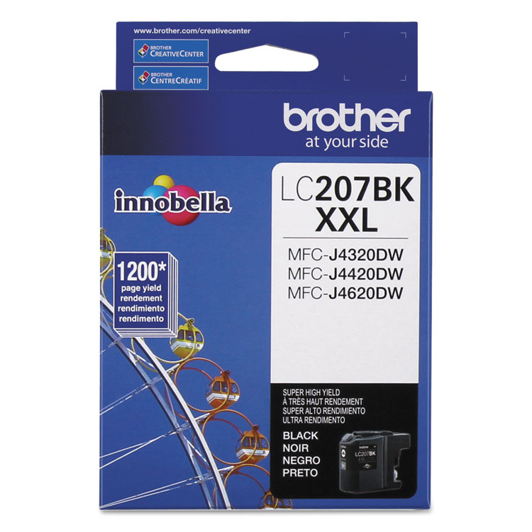 BROTHER INTL. CORP. LC207BK Innobella Super High-Yield Ink, 1,200 Page-Yield, Black (BRTLC207BK)