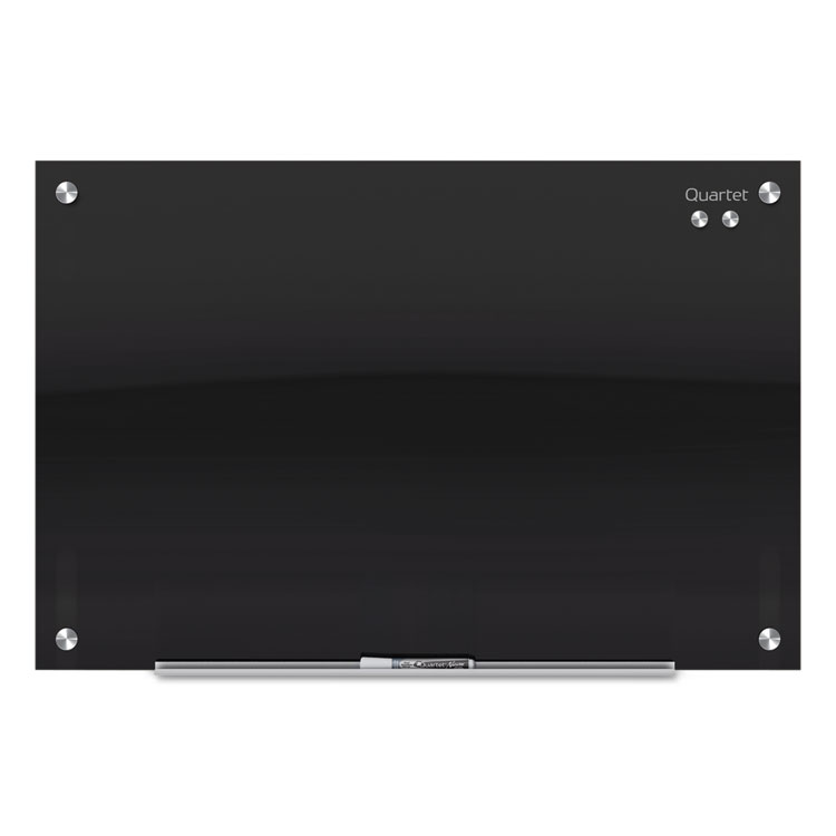 Quartet Infinity Magnetic Glass Marker Board, 48" x 36", Black Surface (QRTG4836B)
