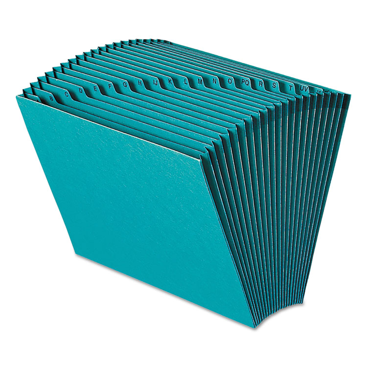 Smead Heavy-Duty Indexed Expanding Open Top Color Files, 21 Sections, 1/21-Cut Tabs, Letter Size, Teal (SMD70717)