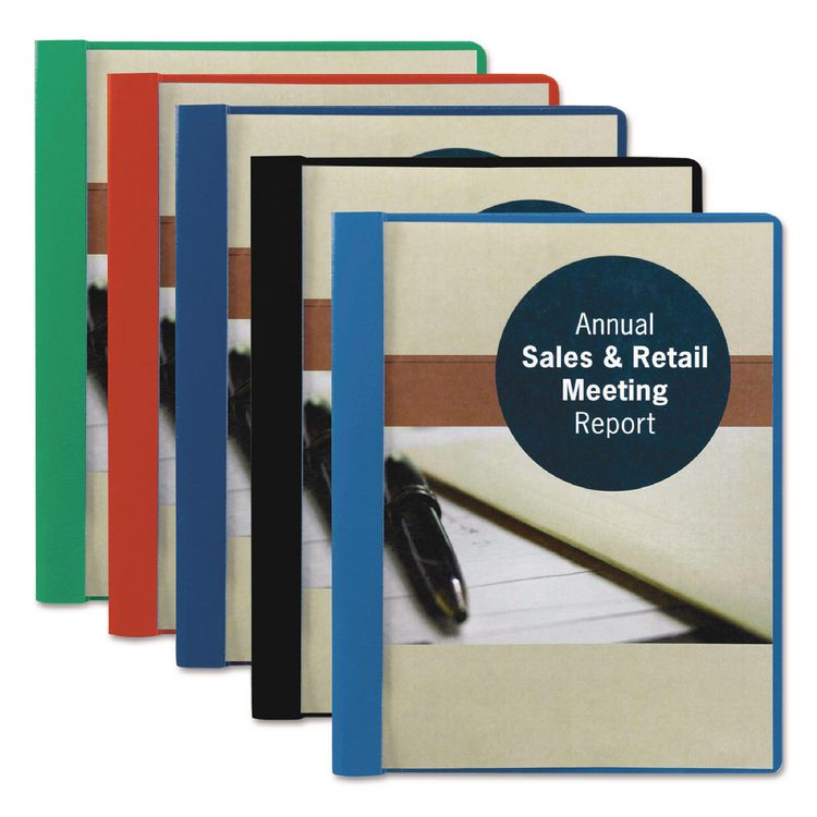 Smead Poly Report Cover, Tang Clip, Letter, 1/2" Capacity, Clear/Red, 25/Box (SMD87461)