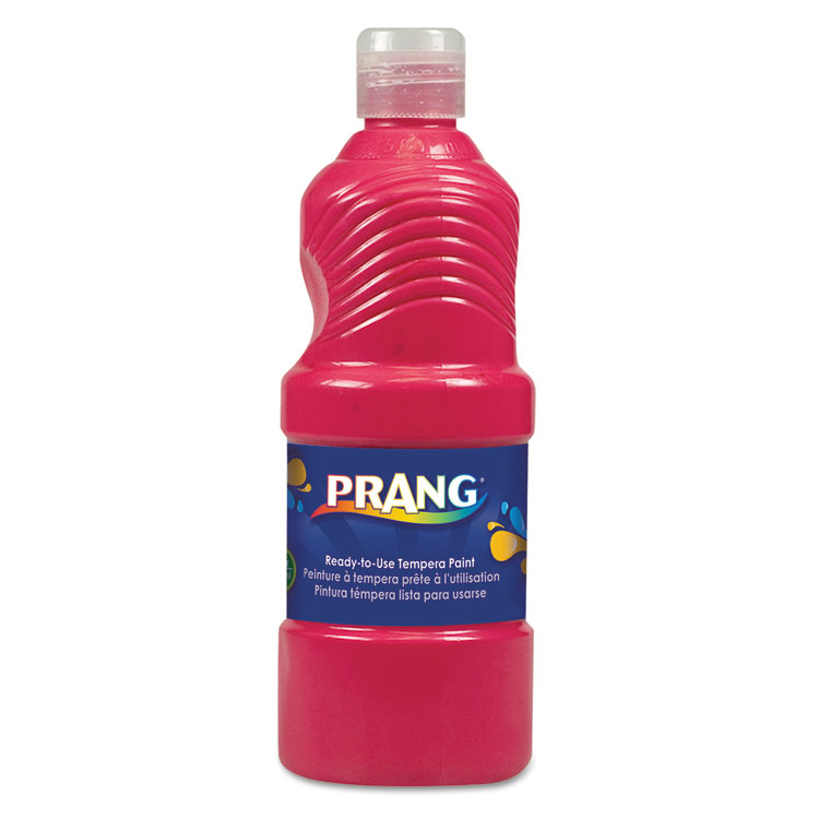 Prang Ready-to-Use Tempera Paint, Red, 16 oz Dispenser-Cap Bottle (DIX21601)