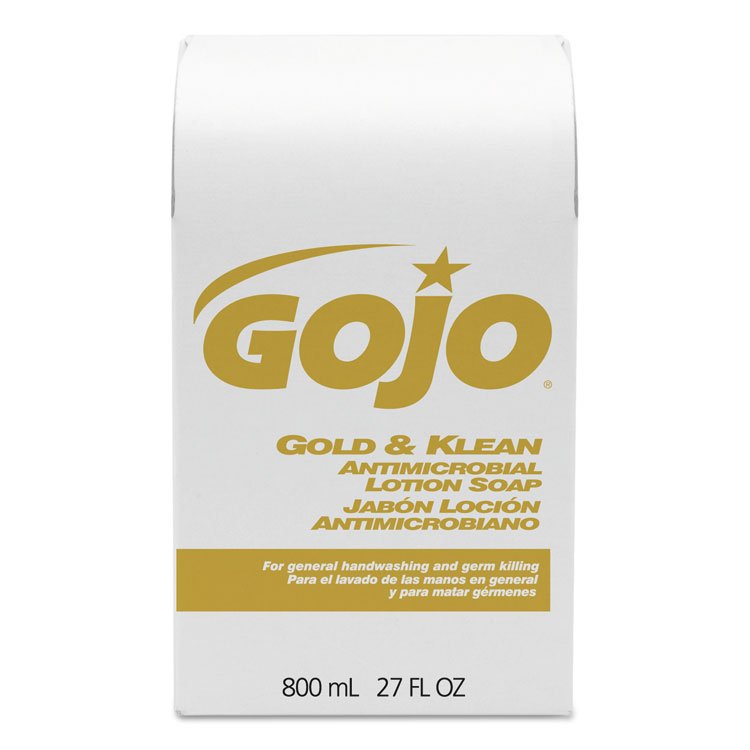 GOJO Gold and Klean Lotion Soap Bag-in-Box Dispenser Refill, Floral Balsam Scent, 800 mL (GOJ912712EA)