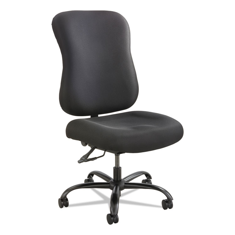 Safco Optimus High Back Big and Tall Chair, Fabric, Supports Up to 400 lb, 19" to 22" Seat Height, Black (SAF3590BL)