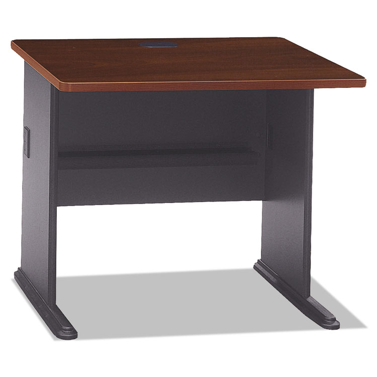 Bush Series A Collection Workstation Desk, 35.63" x 26.88" x 29.88", Hansen Cherry/Galaxy (BSHWC90436A)