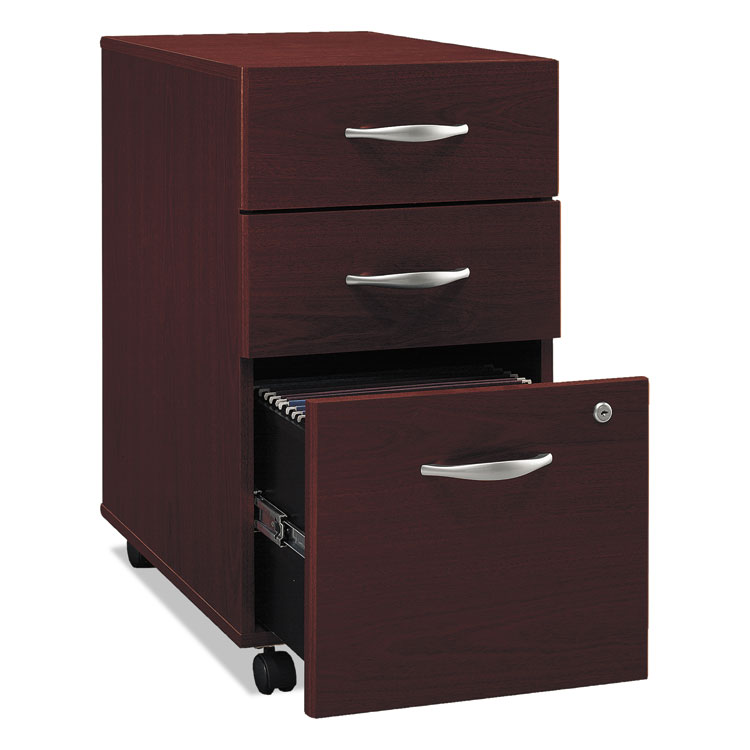 Bush Series C Mobile Pedestal File, Left or Right, 3-Drawers: Box/Box/File, Legal/Letter/A4/A5, Mahogany, 15.75" x 20.25" x 27.88" (BSHWC36753SU)