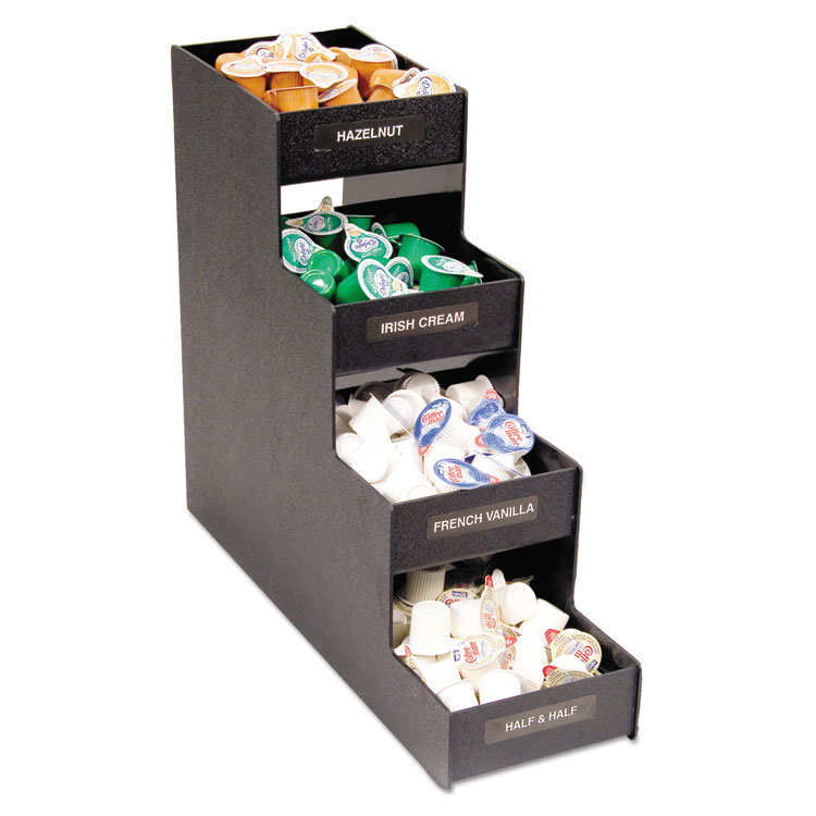 Vertiflex Commercial Grade Narrow Condiment Organizer, 8 Compartments, 6 x 19 x 15.88, Black (VRTVFC1916RC)