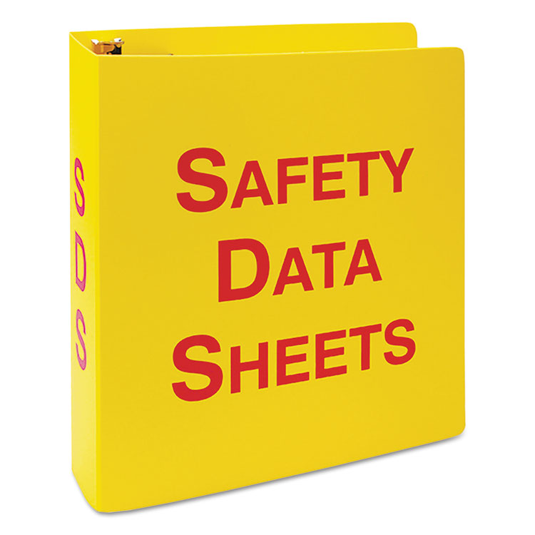 LabelMaster GHS SDS Binder, 3 Rings, 2.5" Capacity, 11 x 8.5, Yellow/Red (LMTHZRS642)