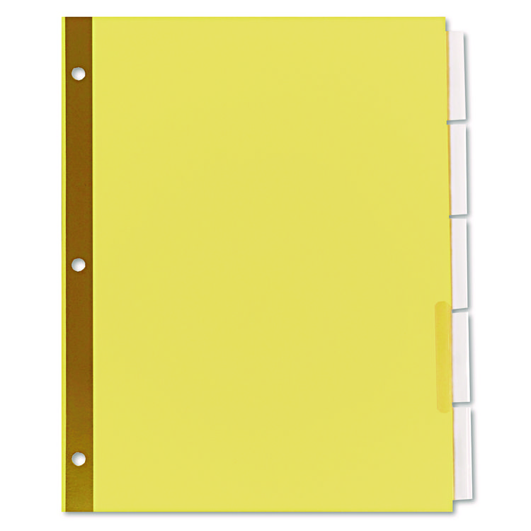 Universal Deluxe Extended Insertable Tab Indexes, 5-Tab, 11 x 8.5, Buff, Clear Tabs, 6 Sets (UNV21875)