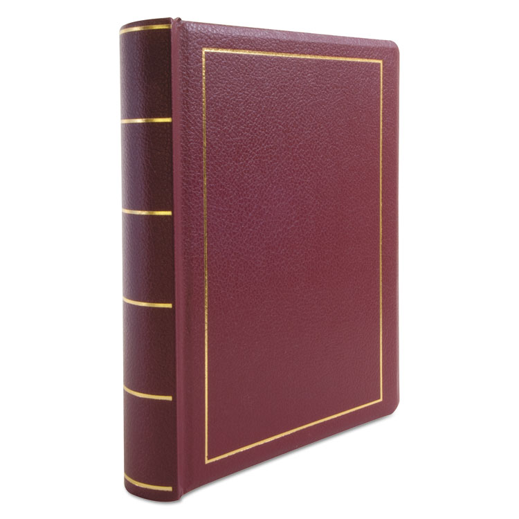 Wilson Jones Binder for Corporation Minutes, 3 Posts, 2" Capacity, 11 x 8.5, Red w/Gold Trim (WLJ39611)