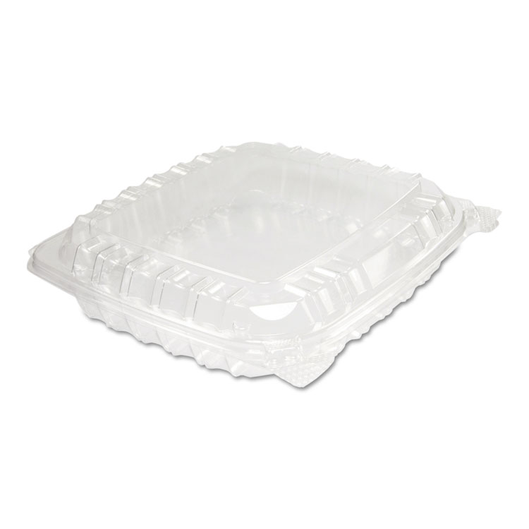 Dart ClearSeal Hinged-Lid Plastic Containers, 8.31 x 8.31 x 2, Clear, Plastic, 125/Bag, 2 Bags/Carton (DCCC89PST1)