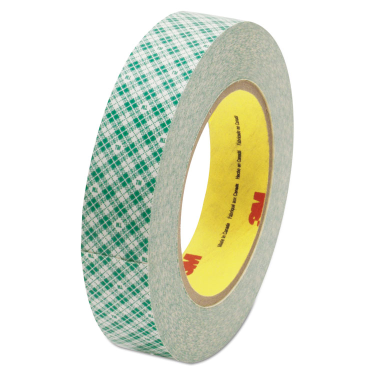 3M Double-Coated Tissue Tape, 3" Core, 1" x 36 yds, White (MMM410M)