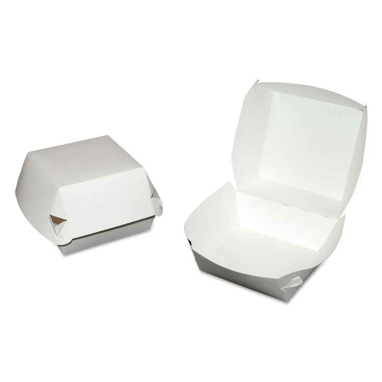 SCT Hamburger Clamshell, 4.37 x 4.37 x 3.37, White, Paper, 500/Carton (SCH0705)