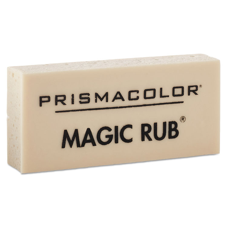 Prismacolor MAGIC RUB Eraser, For Pencil/Ink Marks, Rectangular Block, Medium, Off White, Dozen (SAN73201)
