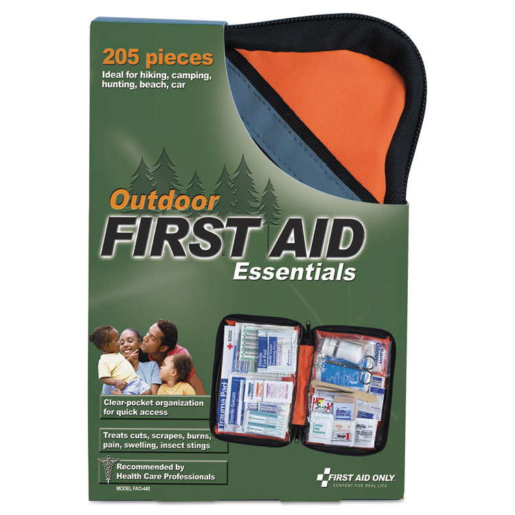 First Aid Only Outdoor Softsided First Aid Kit for 10 People, 205 Pieces, Fabric Case (FAO440)