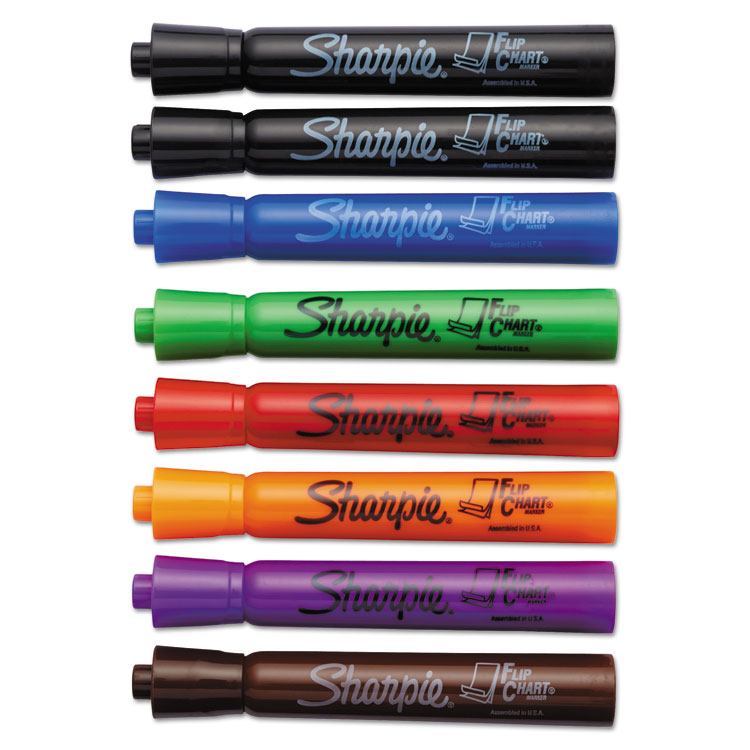 Sharpie Flip Chart Marker, Broad Bullet Tip, Assorted Colors, 8/Set (SAN22480PP)