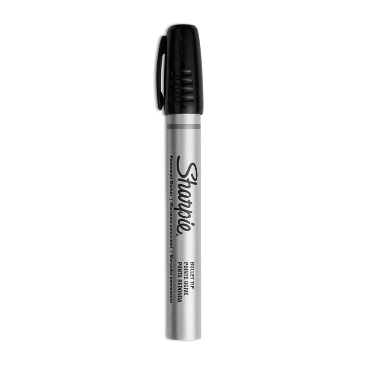 Sharpie Durable Metal Barrel Permanent Marker, Medium Bullet Tip, Black (SAN1794229)