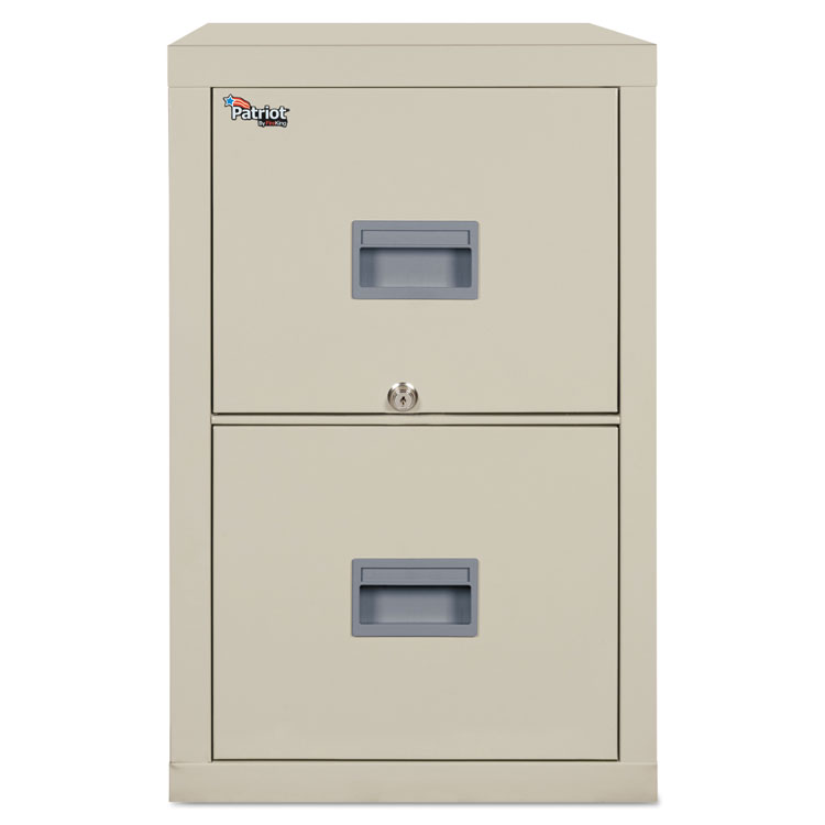 FireKing Patriot by FireKing Insulated Fire File, 1-Hour Fire Protection, 2 Legal/Letter File Drawers, Parchment, 17.75 x 25 x 27.75 (FIR2P1825CPA)