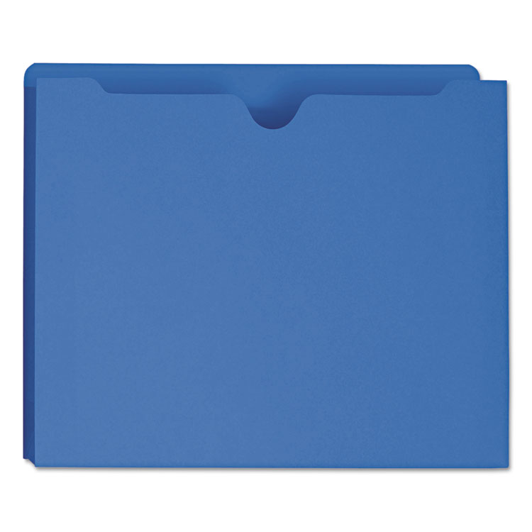 Smead Colored File Jackets with Reinforced Double-Ply Tab, Straight Tab, Letter Size, Blue, 50/Box (SMD75562)