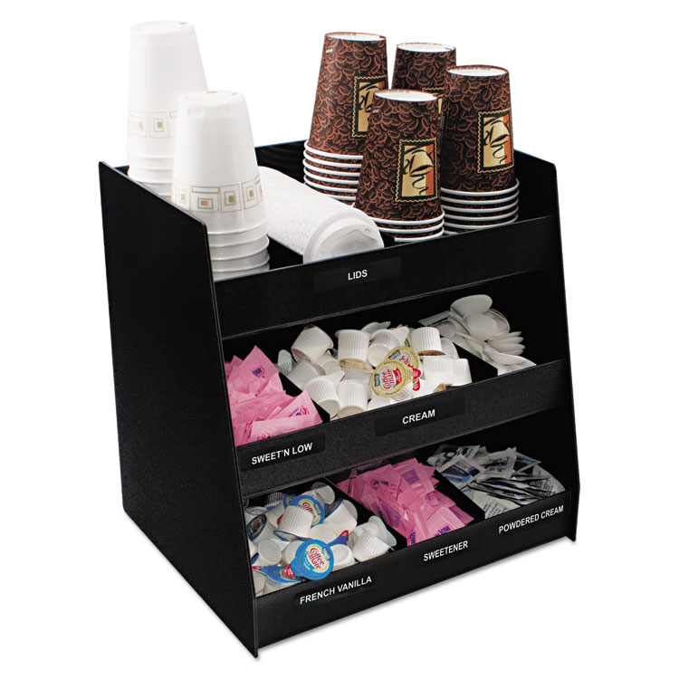 Vertiflex Commercial Grade Vertical Condiment Organizer, 9 Compartments, 14.5 x 11.75 x 15, Black (VRTVFC1515)