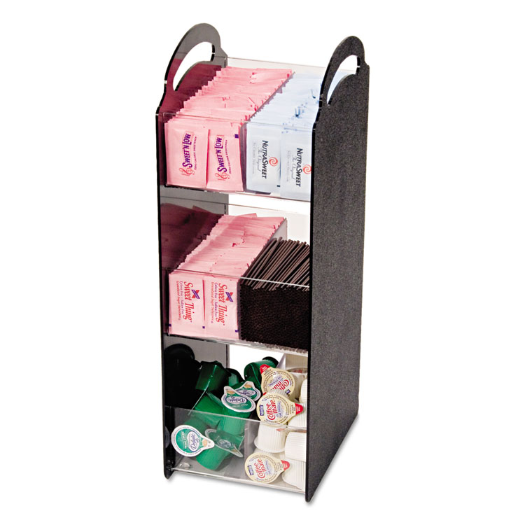 Vertiflex Commercial Grade Compact Condiment Organizer, 6 Compartments, 6.13 x 8 x 18, Black (VRTVFCT18)