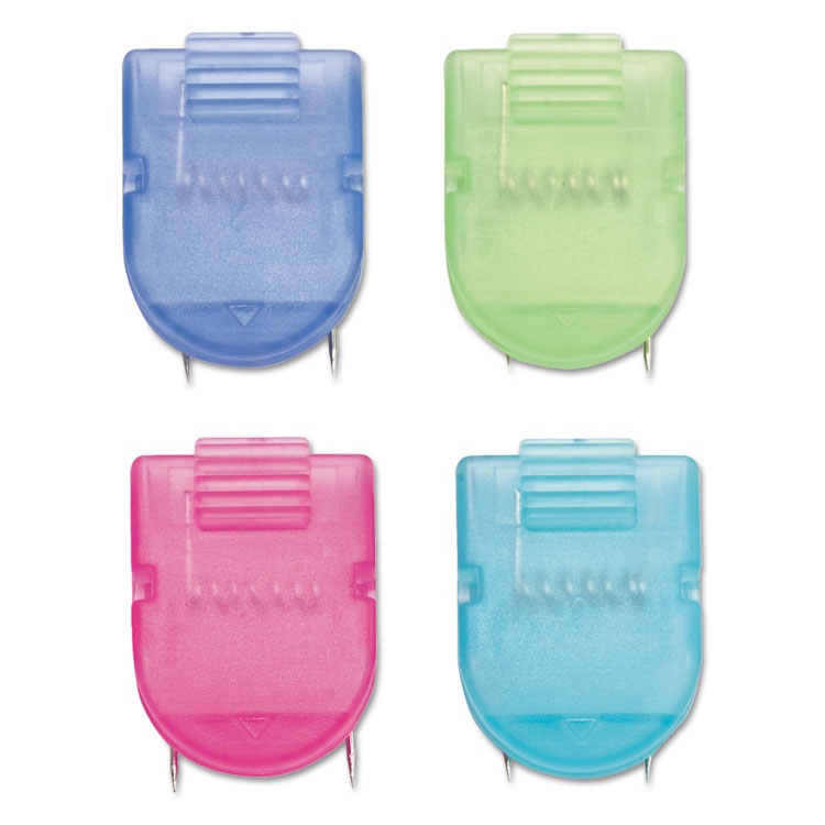 Advantus Wall Clips for Fabric Panels, 40 Sheet Capacity, Assorted Cool Colors, 20/Box (AVT75307)