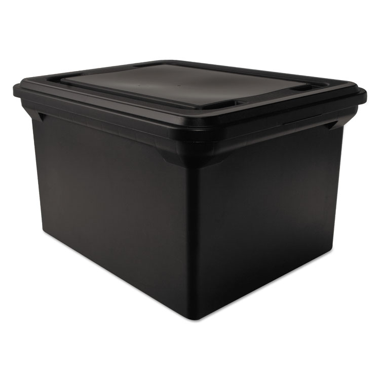 Advantus File Tote with Lid, Letter/Legal Files, 14.25" x 18" x 10.88", Black (AVT34052)