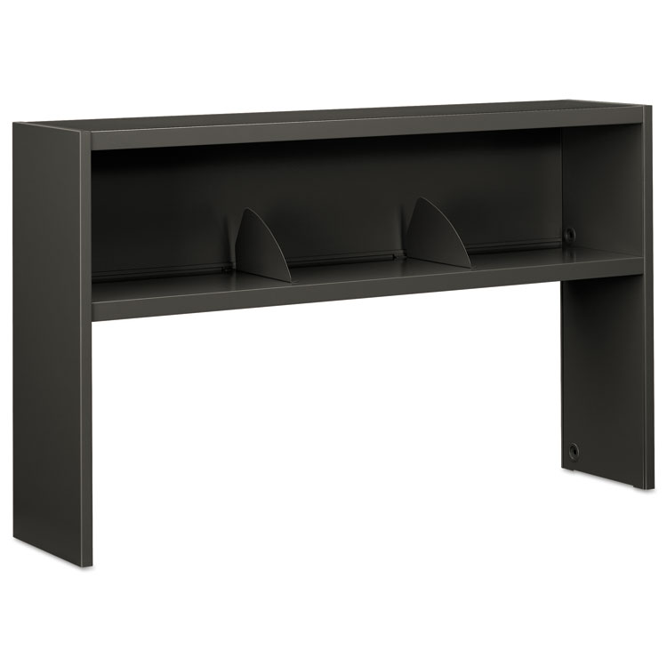 HON 38000 Series Stack On Open Shelf Hutch, 60w x 13.5d x 34.75h, Charcoal (HON386560NS)