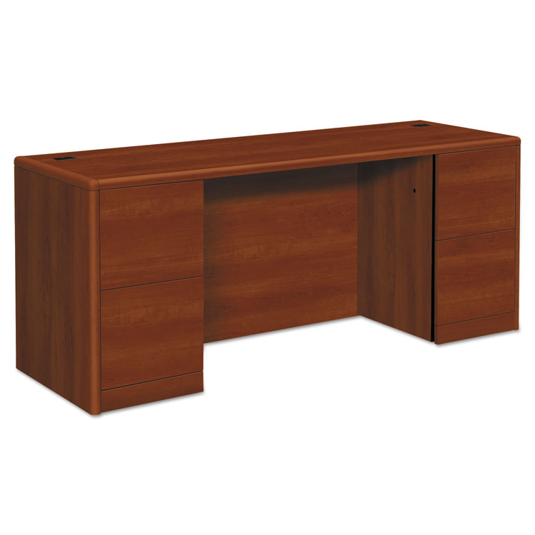 HON 10700 Kneespace Credenza, Full Height Pedestals, 72w x 24d x 29.5h, Cognac (HON10741CO)