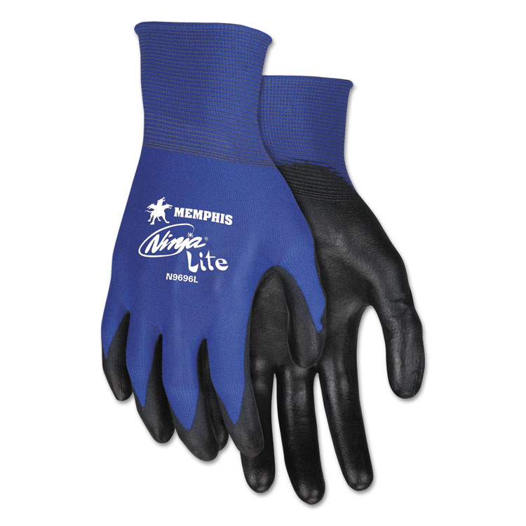 CRWN9696S - MCR Safety Ultra Tech Tactile Dexterity Work Gloves, EN388: 4131, Small, Blue/Black, 12 Pairs (CRWN9696S)