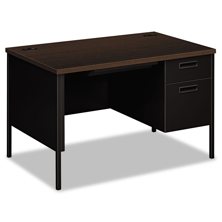Classic Metro Classic Series Right Pedestal Desk, 48" x 30" x 29.5", Mocha/Black (HONP3251RMOP)