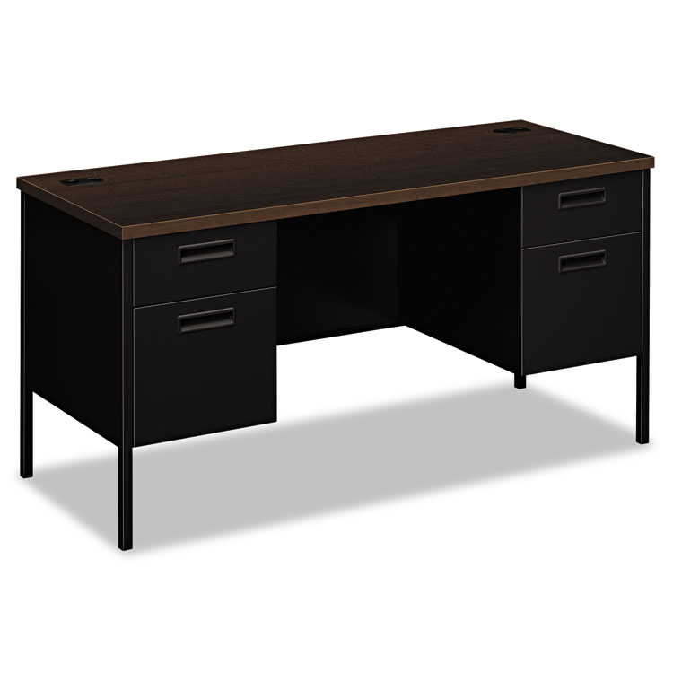 Classic Metro Series Kneespace Credenza, 60w x 24d x 29.5h, Mocha/Black (HONP3231MOP)