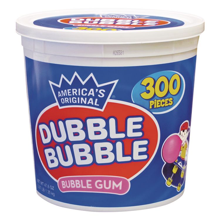 Dubble Bubble Bubble Gum, Original Pink, 300/Tub (TOO16403)