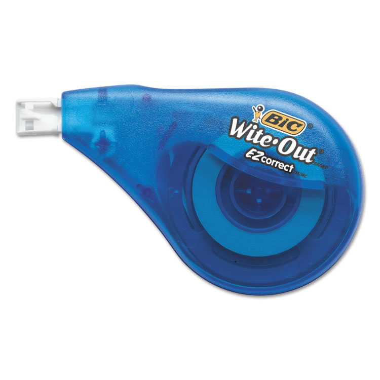 BIC Wite-Out EZ Correct Correction Tape, Non-Refillable, Randomly Assorted Applicator Colors, 0.17" x 472" (BICWOTAPP11)