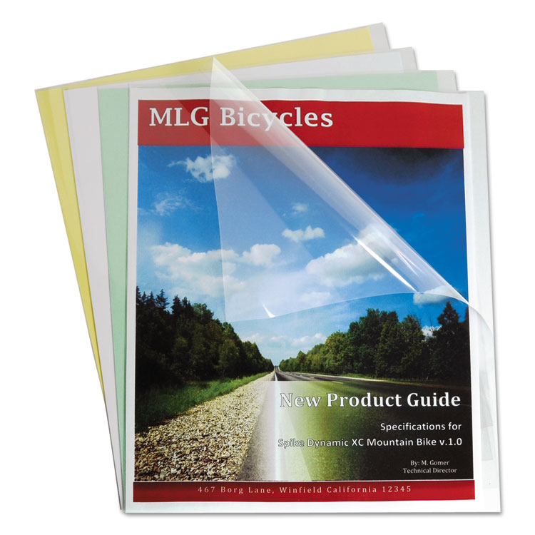 C-Line Vinyl Report Covers, Sliding Bar, 8.5 x 11, Clear/Clear, 100/Box (CLI31347)
