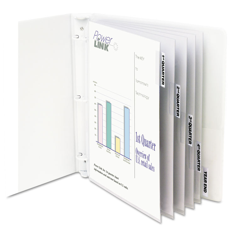 C-Line Sheet Protectors with Five Clear Index Tabs, Heavy-Duty, Side: 3-Hole Punched, Top Load 8.5 x 11 Insert, Clear, 5/Set (CLI05557)