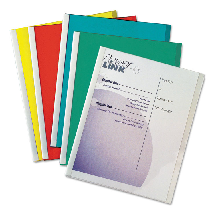 C-Line Vinyl Report Covers, 0.13" Capacity, 8.5 x 11, Clear/Assorted, 50/Box (CLI32550)