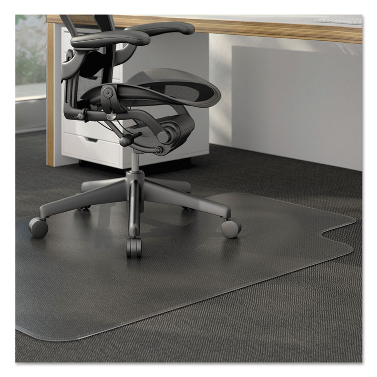 Alera Moderate Use Studded Chair Mat for Low Pile Carpet, 36 x 48, Lipped, Clear (ALEMAT3648CLPL)