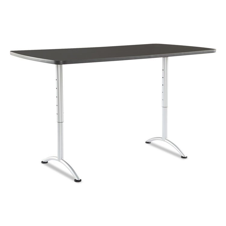 Iceberg ARC Adjustable-Height Table, Rectangular, 36" x 72" x 30" to 42", Graphite Top, Silver Base (ICE69327)
