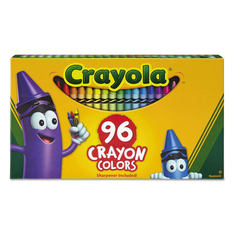 Crayola Classic Color Crayons in Flip-Top Pack with Sharpener, 96 Colors/Pack (CYO520096)