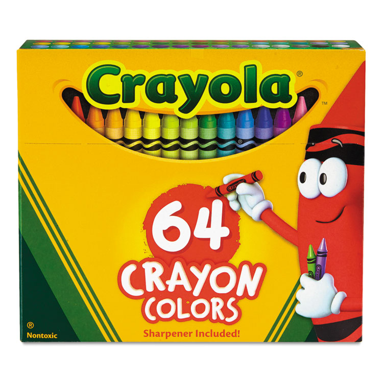 Crayola Classic Color Crayons in Flip-Top Pack with Sharpener, 64 Colors/Pack (CYO52064D)