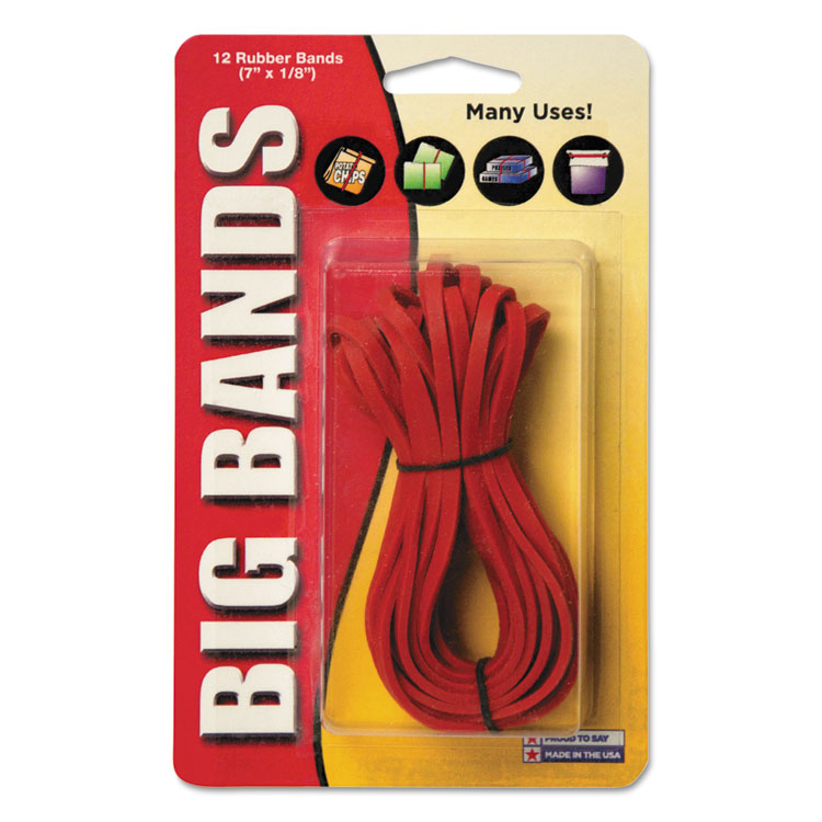 Alliance Big Bands Rubber Bands, Size 117B, 0.06" Gauge, Red, 12/Pack (ALL00700)