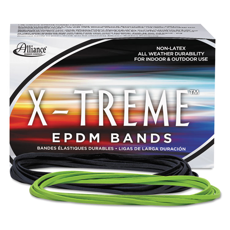 Alliance X-Treme Rubber Bands, Size 117B, 0.08" Gauge, Lime Green, 1 lb Box, 200/Box (ALL02005)