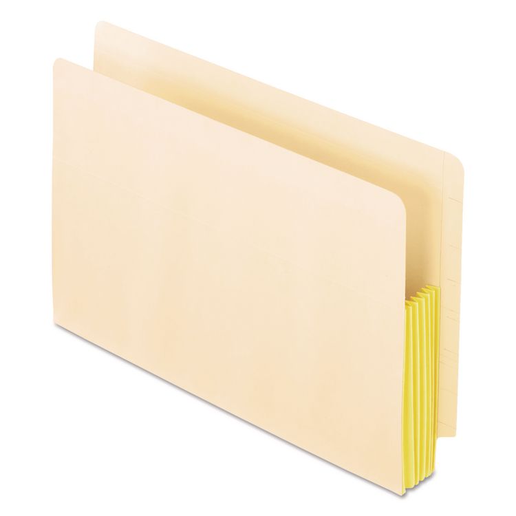 Pendaflex Manila Drop Front Shelf File Pockets with Rip-Proof-Tape Gusset Top, 5.25" Expansion, Legal Size, Manila, 10/Box (PFX22823)